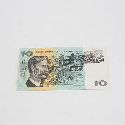 $10 1968 Phillips Randall Australian Ten Dollar Banknote R303 SSA531332
