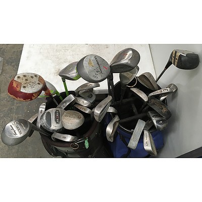 Assorted Golf Clubs And Golf Bags - Lot of 40