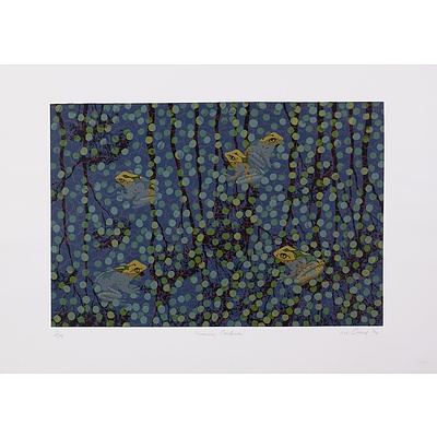 Lin Onus (1948-1996 Yorta Yorta language group), Gumiring Garkman 1994, Screenprint, 50 x 70 cm (image size) 