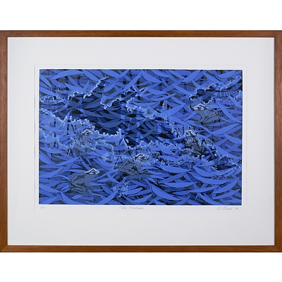 Lin Onus (1948-1996 Yorta Yorta language group), Pitoa Garkman 1994, Screenprint A/P, 50 x 70 cm 