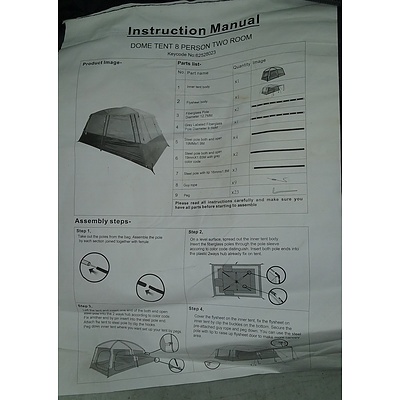 Lot Of 2, 8 Person Dome Tents