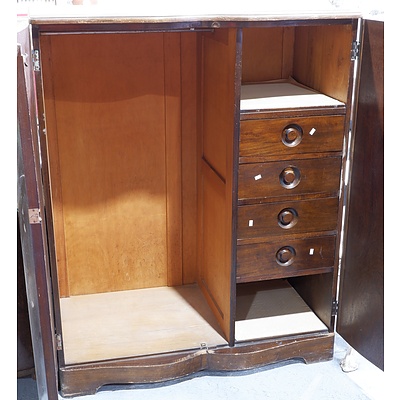 1940s Lowboy Wardrobe with Internal Drawers