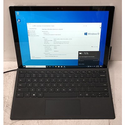 Microsoft Surface (1724) Pro 4 12-Inch 128GB Core i5 (6300U) 2.40GHz CPU 2-in-1 Detachable Laptop