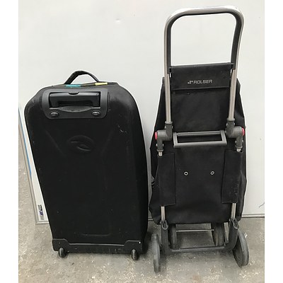 Ripcurl Travel Bag, Converse Duffel Bag and Rolser Four Wheel Cart