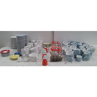 Assorted Lot Of Tableware, Including Cups, Saucers, Teapots and More