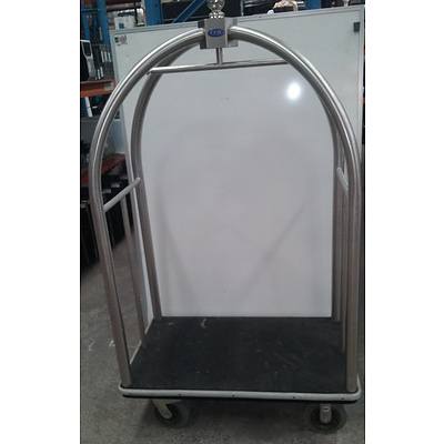Silver Birdcage Trolley Concierge Cart