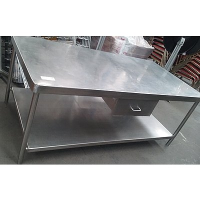Kitchen Prep Bench with Lower full length shelf
