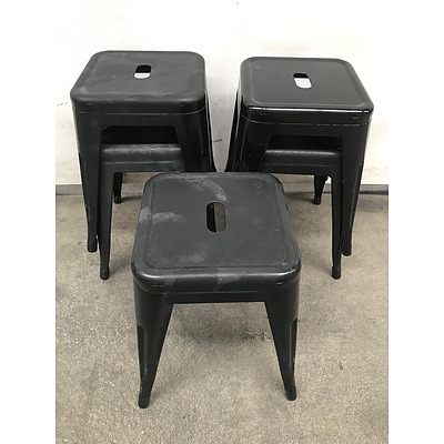 Black Replica Tolix Bar Stools -Lot Of Five