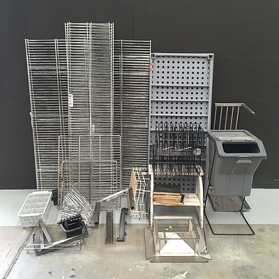 Pallet Of Assorted Shelving And Catering Equipment