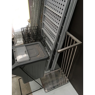 Pallet Of Assorted Shelving And Catering Equipment