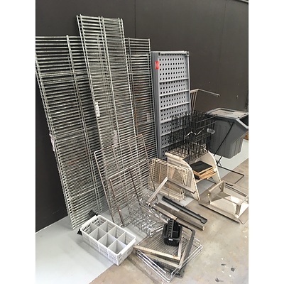 Pallet Of Assorted Shelving And Catering Equipment