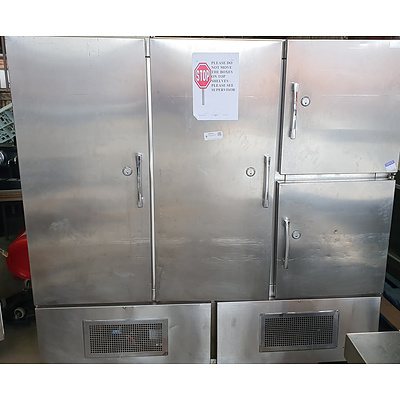 4 Door Lockable Stainless Steel Refrigerator Unit