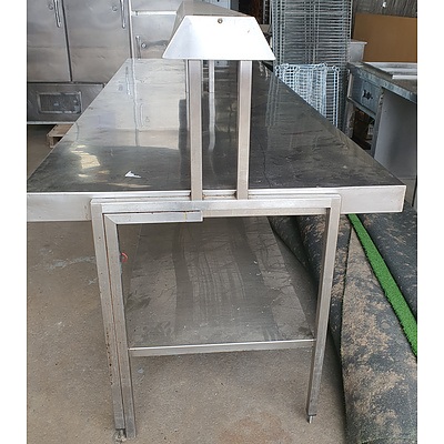 Kitchen Prep Bench With Overhead Heat Lamps