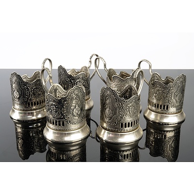 Set of Six Russian Podstakannik Tea Holders