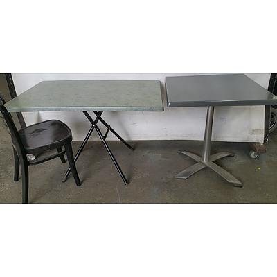 Lot of Two Cafe Tables and Four Chairs