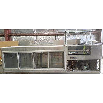 Stainless Steel Bench Fridge With Roband Bain Marie