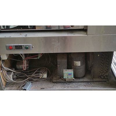 Stainless Steel Bench Fridge With Roband Bain Marie
