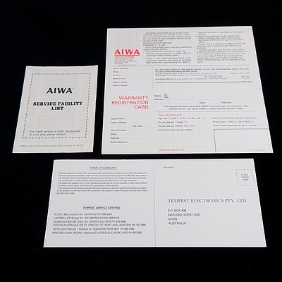 Vintage AIWA AD-WX220 Stereo Double Cassette Deck with Original Box and Manual