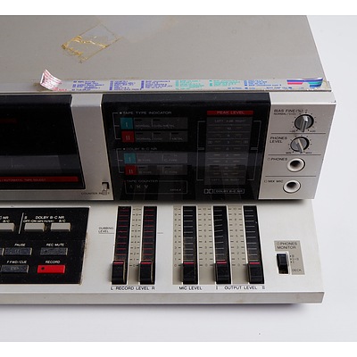 Vintage AIWA AD-WX220 Stereo Double Cassette Deck with Original Box and Manual