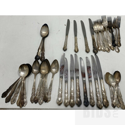 Large Lot of Assorted Dinning-ware, Including Glasses and Silver Plated Cutkery