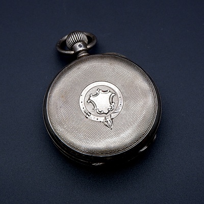 Sterling Silver Cased Waltham Open Faced Hunter Pocket Watch