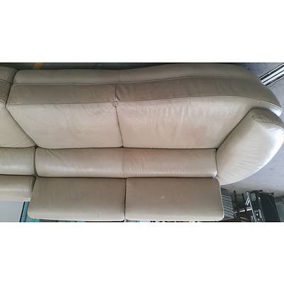 Contemporary Four Seater Leather Lounge