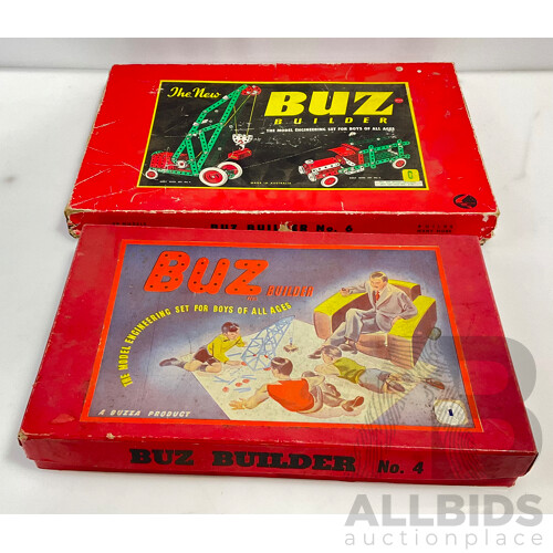 Vintage Buz Builder a Buzza Product Set Four and Six Made in Australia