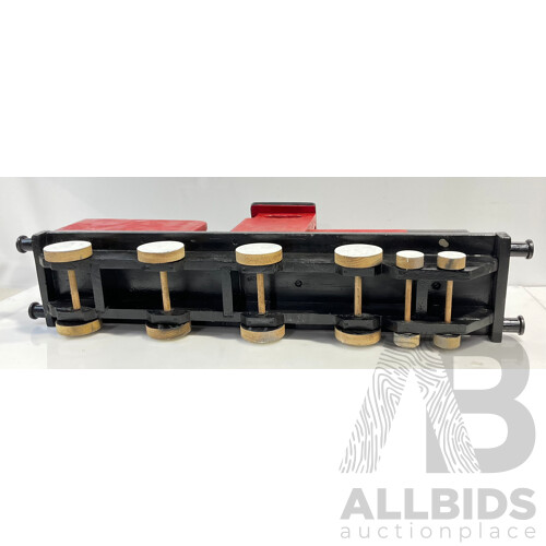 Large Vintage Toy Train Made From Timber With Cabin Doors and Boiler Door