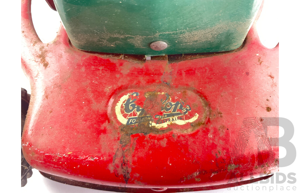 Vintage Cyclops Victa Ambassador Steel Toy Lawnmower with Original Box, Made in Australia