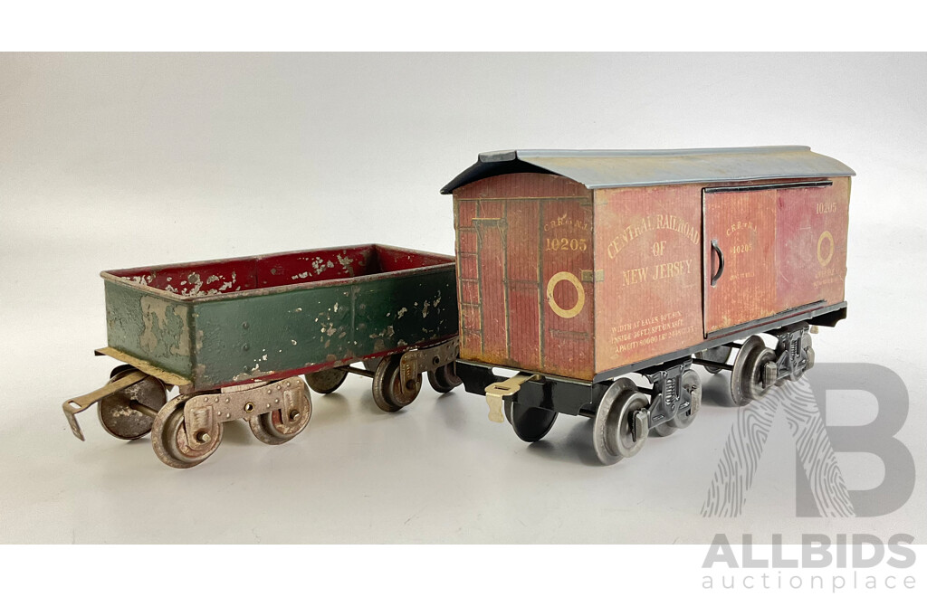 Vintage Gauge One Lionel Coal Cart and Central Railroad of New Jersey Freight Wagon