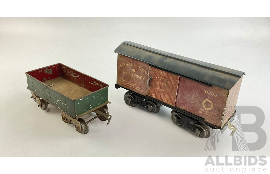 Vintage Gauge One Lionel Coal Cart and Central Railroad of New Jersey Freight Wagon