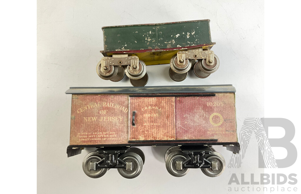 Vintage Gauge One Lionel Coal Cart and Central Railroad of New Jersey Freight Wagon