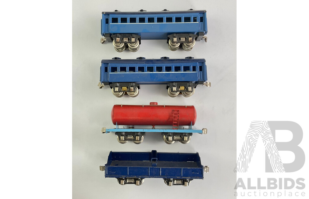 Vintage 'O' Gauge Three Rail Sakai Standard Model Steam Locomotive Set in Original Box, Made in Occupied Japan