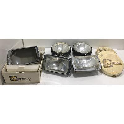 Assorted Driving Lights And Covers - Lot Of Eight