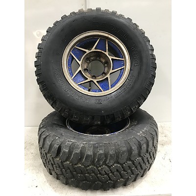 6 Stud Rims With Hankook Radial T34 Tyres -Lot Of Two