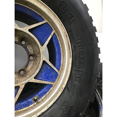 6 Stud Rims With Hankook Radial T34 Tyres -Lot Of Two