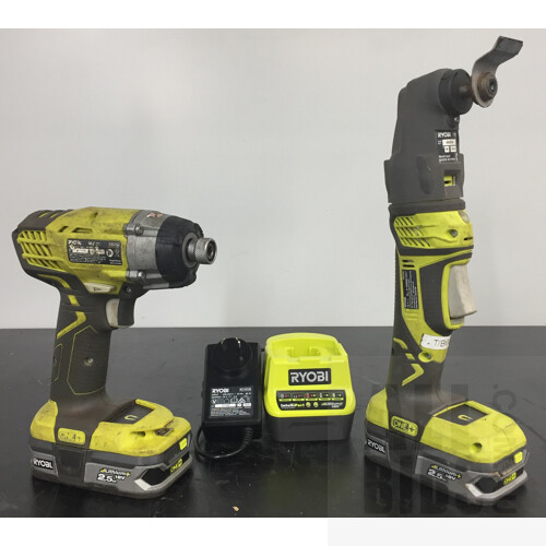 Ryobi RMT1801 18VMulti Tool And RID1801 Impact Driver