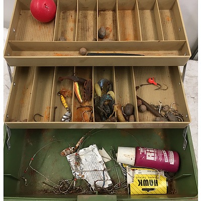 Jarvis Walker Fishing Rod With Assorted Tackle And Magazines