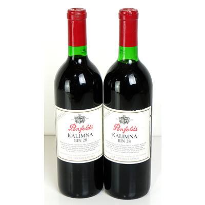 Penfolds Kalimna Bin 28 1990 - Lot of Two Bottles (2)