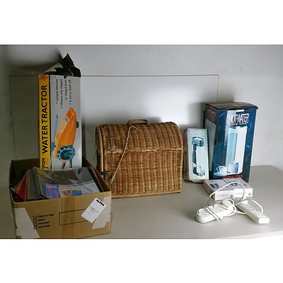 Pope Water Tractor, 7L Hot Water urn, Cane Pet Cage and Other Household Sundries