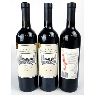 Wynns Coonawarra Estate 2001 Shiraz - Lot of Three Bottles (3)