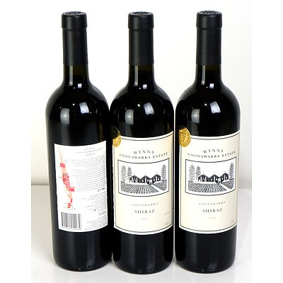 Wynns Coonawarra 2001 Shiraz - Lot of three Bottles (3)