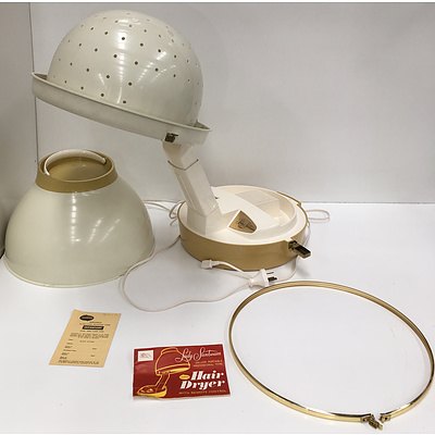 Vintage 1970s Lady Sunbeam Deluxe Portable Hair Dryer With Remote Control (HD30)