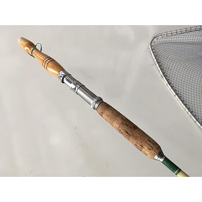 Collectable Jarvis Walker Fishing Rod With Landing Nets And Fishing Seat - Lot Of Six