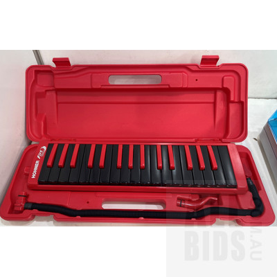 Hohner Melodica, USB Turntable and Lot of Assorted Wind Chimes