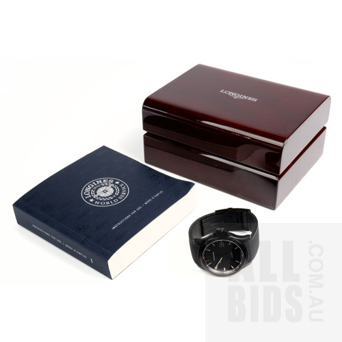 Boxed Gents Longines Conquest V.H.P Wristwatch, L3.716.4.56.9 with Instruction Manual, RRP $1,525