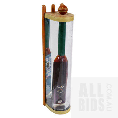 Limited Edition Lance Klusener Man of the Series Signed 1998 Bakenskop Muscadel 675ml Cricket Bat Shaped Bottle in Revolving Display Case, 46/281