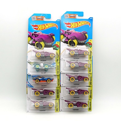 Ten Hot Wheels Dino Riders Models, T-Rextroyer, Sting Rod II