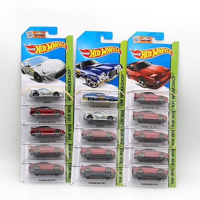 Fifteen Hot Wheels HW Workshop, Including 96 Nissan 180SX Type X