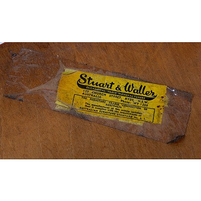 Retro Circular Laminex Topped Side Table - Label Below Stuart & Waller